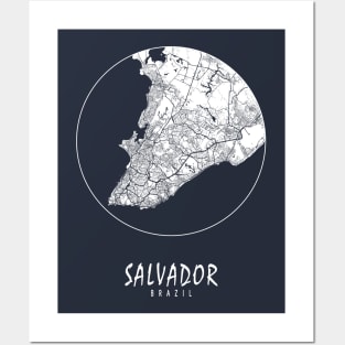 Salvador, Brazil City Map - Full Moon Posters and Art